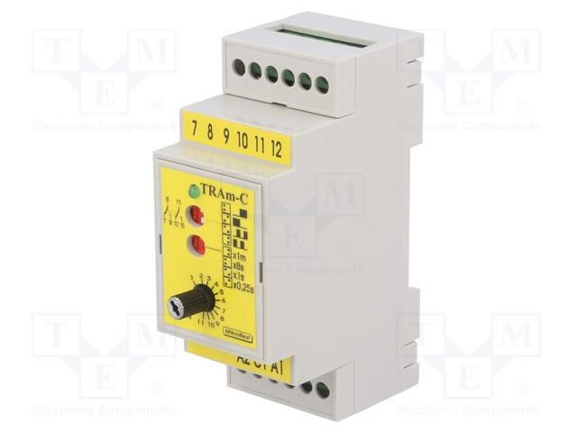 Timer; 0,25s÷12min; DPDT; 250VAC/8A,24VDC/8A; Usup: 24VAC,230VAC MIKROBEST TRAM-C