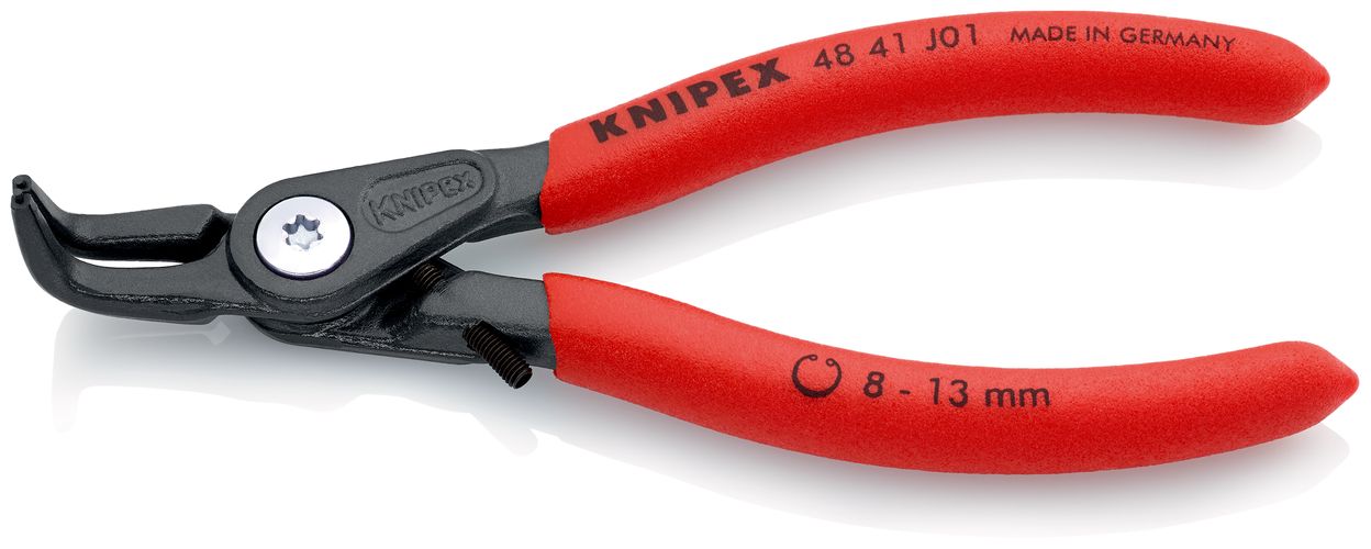 KNIPEX 48 41 J01 Precision Circlip Pliers for internal circlips in bore holes with non-slip plastic coating grey atramentized 130 mm 48 41 J01 4003773079569