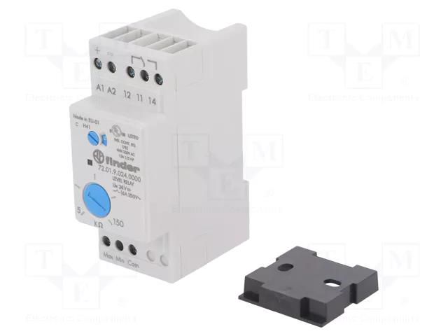 Level monitoring relay; conductive fluid level; 24VDC; SPDT; 16A FINDER 72.01.9.024.000