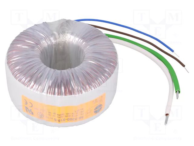 Transformer: toroidal; 300VA; 230VAC; 18V; 16.667A; Leads: cables TALEMA 58-0300-018-S