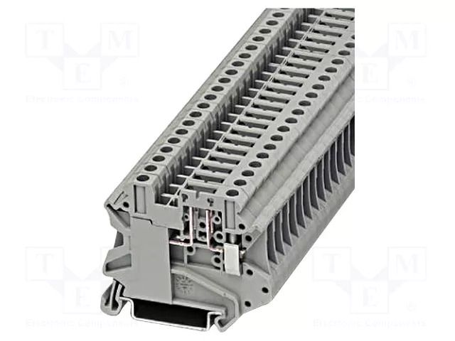Splice terminal: rail; 20A; 500V; screw terminal; grey; polyamide PHOENIX CONTACT UT4-TG
