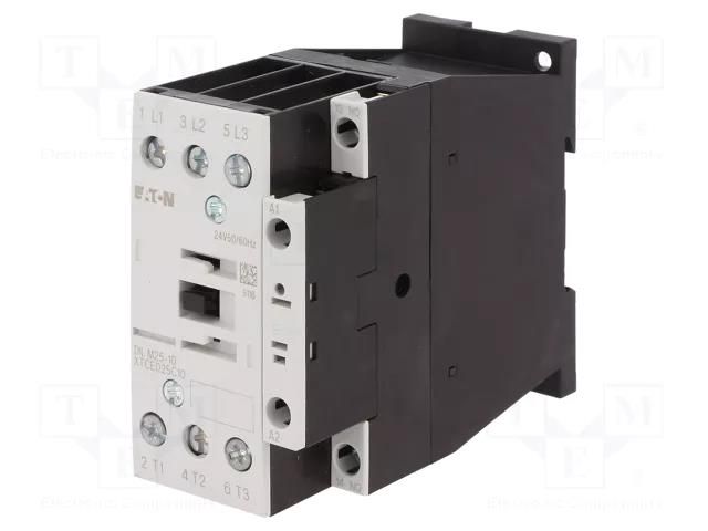 Contactor: 3-pole; NO x3; Auxiliary contacts: NO; 24VAC; 25A; 690V EATON ELECTRIC DILM25-10-24VAC
