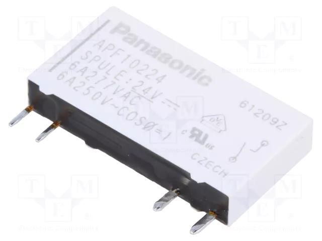 Relay: electromagnetic; SPST-NO; Ucoil: 24VDC; Icontacts max: 6A PANASONIC APF10224