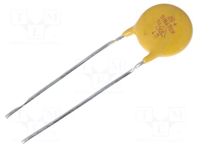 Varistor: metal-oxide; THT; 30VAC; 38VDC; 47V; ±10%; 500A; Ø12.5mm SR PASSIVES VAR10-30