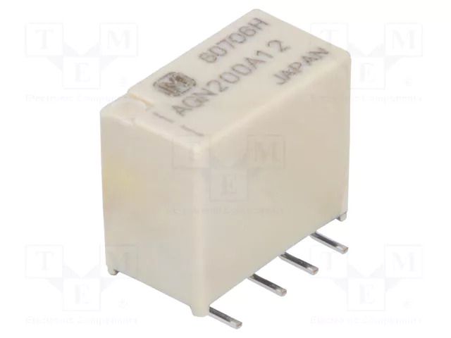 Relay: electromagnetic; DPDT; Ucoil: 12VDC; Icontacts max: 1A; AGN PANASONIC AGN200A12