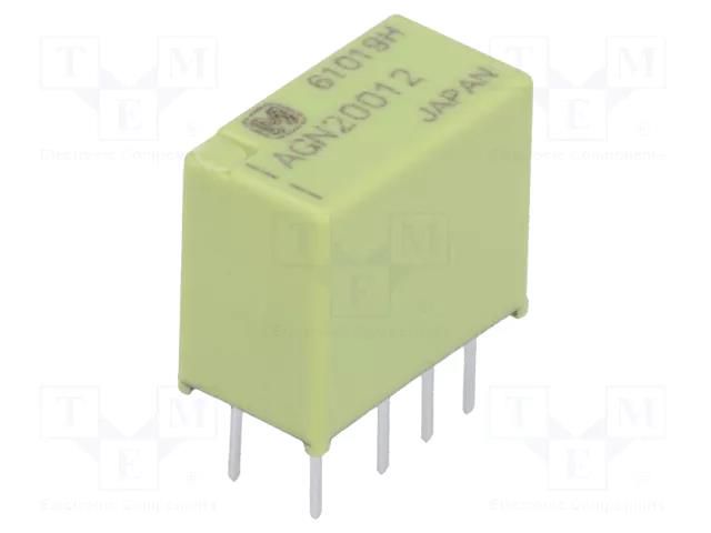 Relay: electromagnetic; DPDT; Ucoil: 12VDC; Icontacts max: 1A; AGN PANASONIC AGN20012