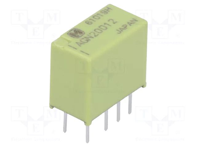 Relay: electromagnetic; DPDT; Ucoil: 12VDC; Icontacts max: 1A; AGN PANASONIC AGN20012