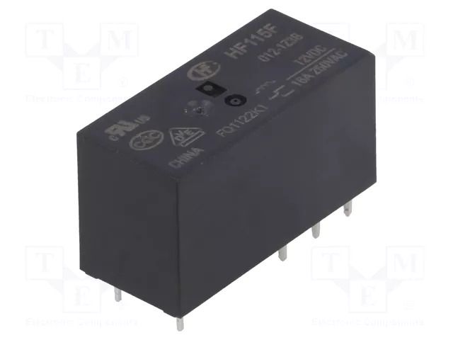 Relay: electromagnetic; SPDT; Ucoil: 12VDC; 16A; 16A/250VAC; HF115F HONGFA RELAY HF115F/012-1Z3B