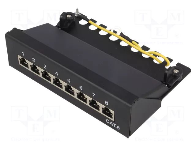 Connector: RJ45; patch panel; Cat: 6; black; Number of ports: 8 LOGILINK LOG-NP0017B