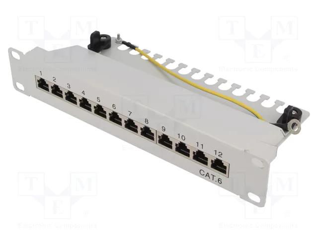 Connector: RJ45; patch panel; Cat: 6; rack; grey; 10"; Height: 1U LOGILINK LOG-NP0041