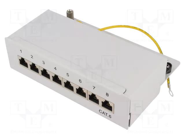 Connector: RJ45; patch panel; Cat: 6; grey; IDC; Number of ports: 8 LOGILINK LOG-NP0016A