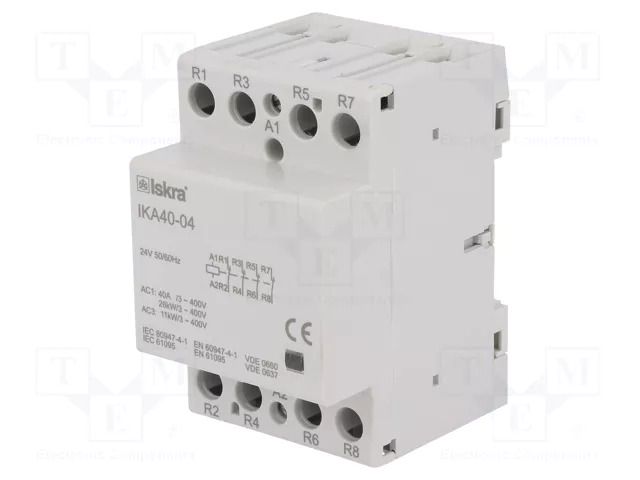 Contactor: 4-pole installation; 40A; 24VAC; NC x4; IKA ISKRA IKA40-04/24V