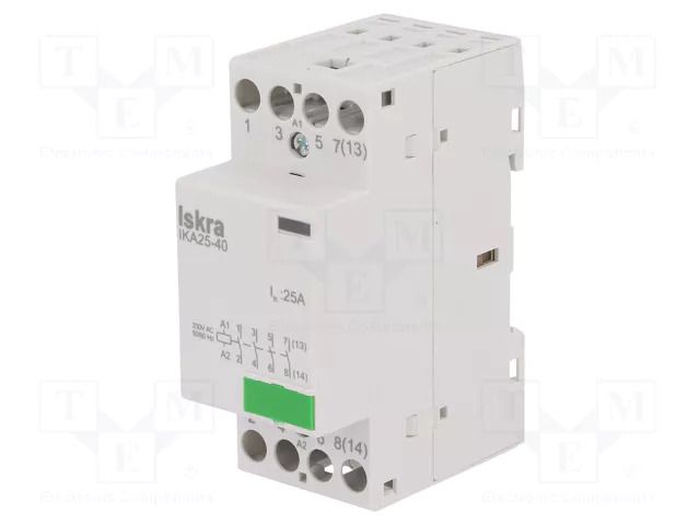 Contactor: 4-pole installation; 25A; 230VAC; NO x4; IKA ISKRA IKA25-40/230V