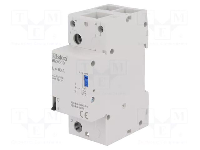 Relay: installation; bistable,impulse; NO; Ucoil: 230VAC; BI; 80A ISKRA BI280-10/230VAC