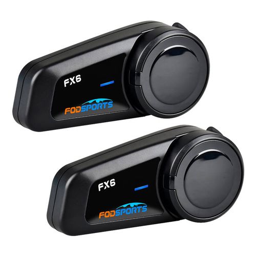 Fodsports FX6 motorcycle intercom two-pack (black), Fodsports FX6 2 pack