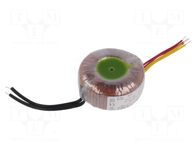 Transformer: toroidal; 60VA; 230VAC; 12V; 12V; 2.5A; 2.5A; Ø: 80mm BREVE TUFVASSONS TTS60/Z230/12-12V