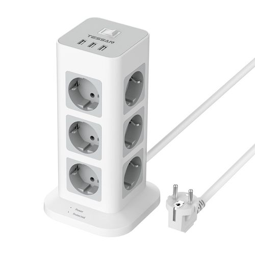 Tessan TS-TPS04-DE power strip (white), Tessan TS-TPS04-DE