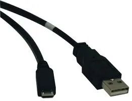USB CABLE, 2.0 TYPE A-MICRO B PLUG, 10FT U050-010