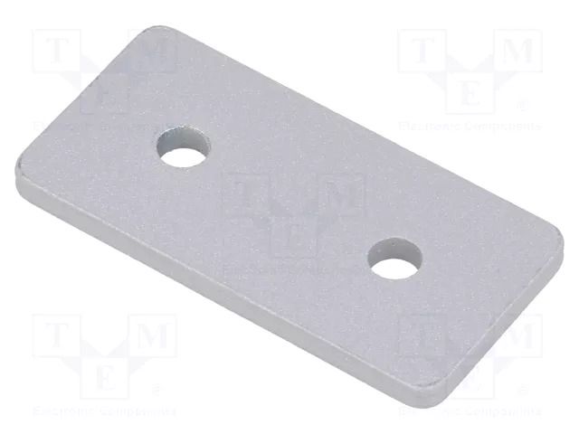 Flat bar; for profiles; with bore without countersunk; W: 30mm ELESA+GANTER GN967-30-60-F-2-SR