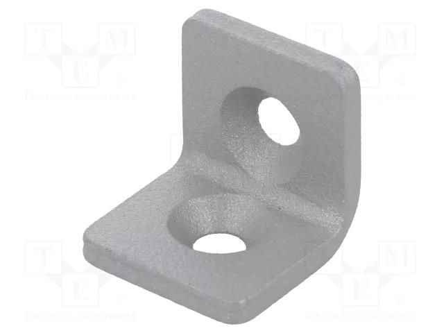 Angle bracket; for profiles; with bore for countersunk screws ELESA+GANTER GN967-20-20-L-1-SR