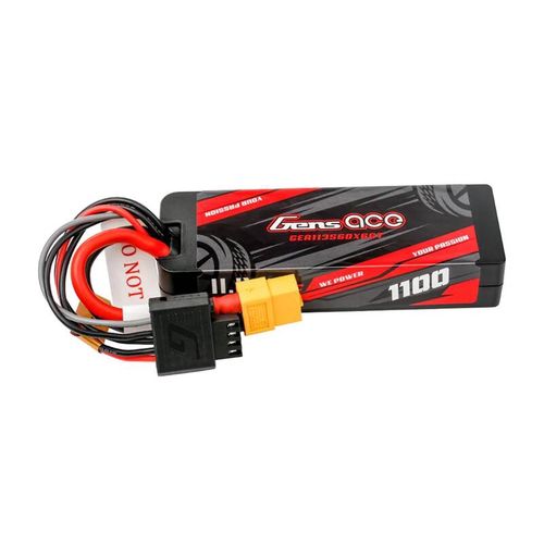 Lipo Gens ace G-Tech 1100mAh 11.1V 3S1P 60C GRP-76 Hardcase Battery with XT60 Plug, Gens ace GEA113S60X6GT