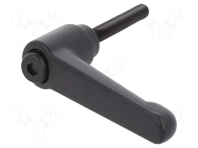 Lever; adjustable; Thread len: 50mm; Lever length: 63mm; GN 300 ELESA+GANTER GN300-63-M6-50-SW