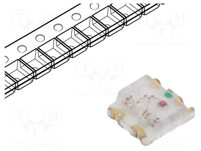 LED; RGB; SMD; 0603; 1.6÷2.4/2.4÷3.4/2.6÷3.4VDC; 1.6x1.5x0.5mm OPTOSUPPLY OSTB0603C1C-A