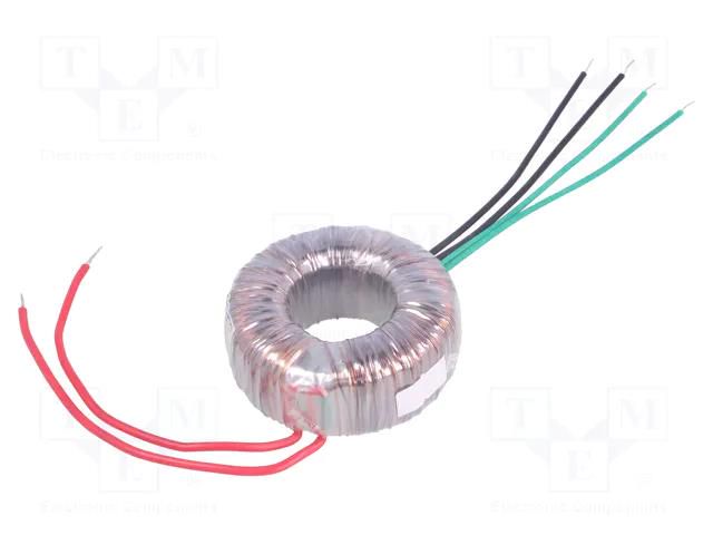 Transformer: toroidal; 50VA; 230VAC; 12V; 24V; 2.05A; 1.02A; Ø: 85mm INDEL TST50W/12V-24V