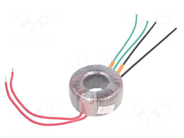 Transformer: toroidal; 35VA; 230VAC; 24V; 24V; 0.72A; 0.72A; Ø: 75mm INDEL TST35W/2X24V