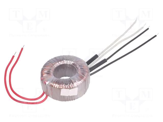 Transformer: toroidal; 35VA; 230VAC; 12V; 24V; 1.45A; 0.72A; Ø: 75mm INDEL TST35W/12V-24V