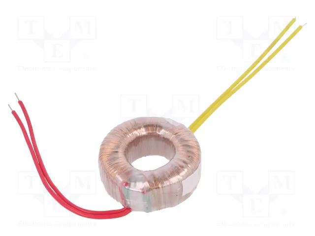 Transformer: toroidal; 20VA; 230VAC; 24V; 0.83A; Leads: cables; IP00 INDEL TST20W/24V