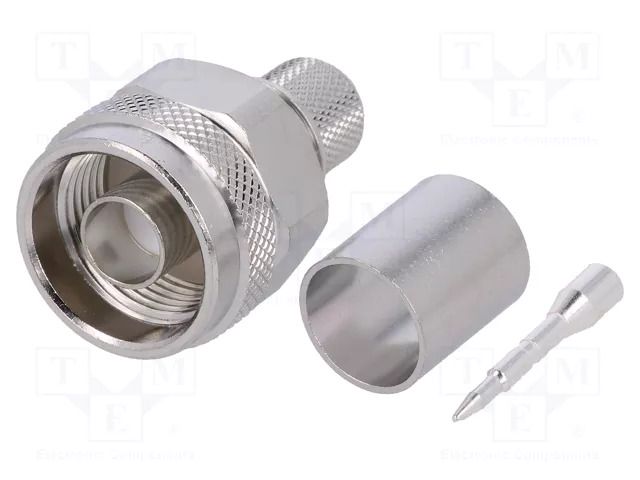 Connector: N; plug; male; straight; 50Ω; crimped; for cable; PTFE TELEGÄRTNER J01020A0127