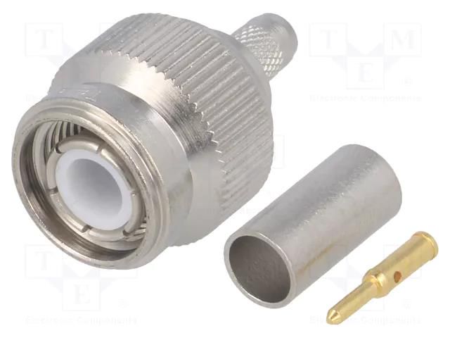 Connector: TNC; plug; male; straight; 50Ω; crimped; for cable; PTFE TELEGÄRTNER J01010A2255