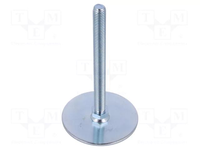 Foot; Base dia: 80mm; M12; steel; Plunger length: 125mm ELESA+GANTER GN40-80-M12-125A0S
