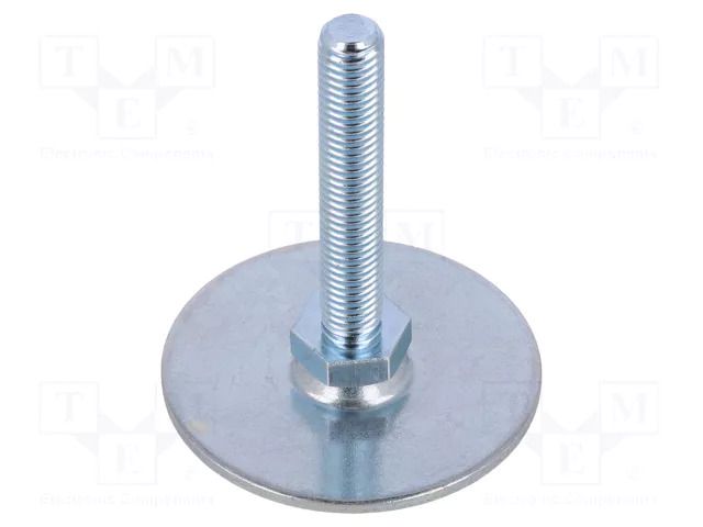 Foot; Base dia: 60mm; M10; steel; Plunger length: 60mm ELESA+GANTER GN40-60-M10-60A0S