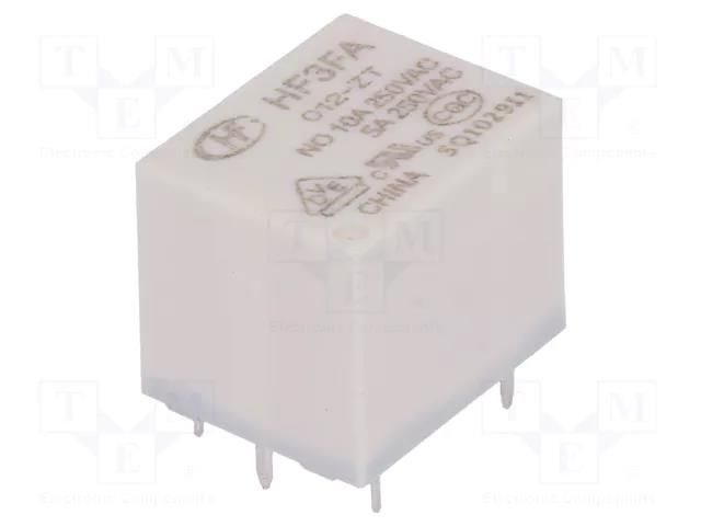 Relay: electromagnetic; SPDT; Ucoil: 12VDC; 10A; 10A/277VAC; PCB HONGFA RELAY HF3FA/012-ZT