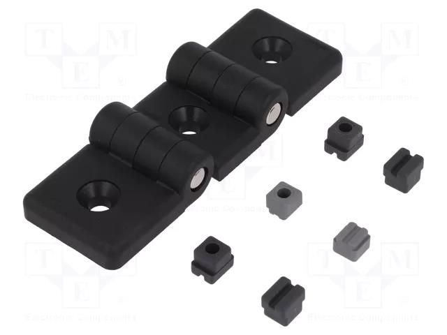 Hinge; Width: 109mm; technopolymer PA; black; H: 36mm; for profiles ELESA+GANTER CFI30-40/40SH-6