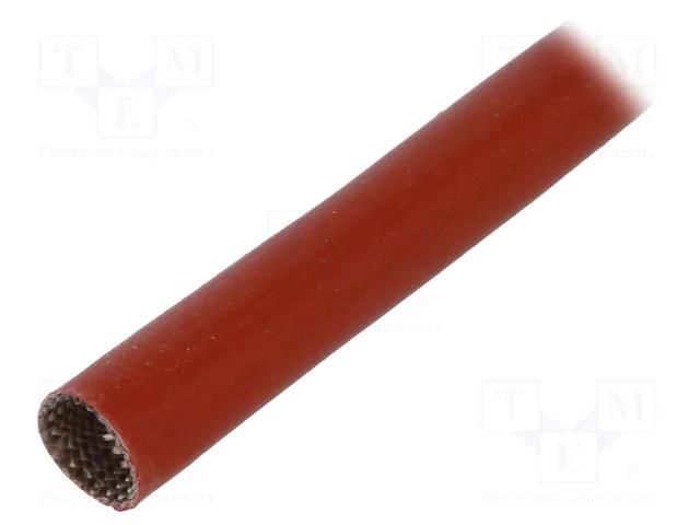 Insulating tube; fiberglass; brick red; -60÷250°C; Øint: 10mm FAVIER SCS4KV-10.0-RB-100