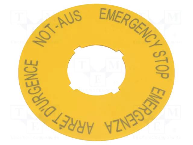 Description label; 22mm; 60mm; for emergency button EATON ELECTRIC M22-XBK1