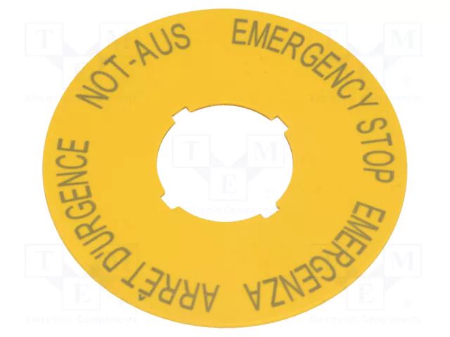 Description label; 22mm; Ø: 60mm; for emergency button EATON ELECTRIC M22-XBK1