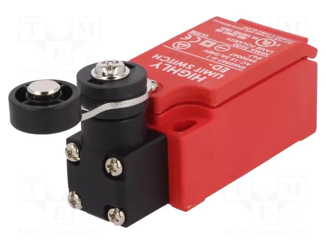 Limit switch; lever R 26mm, plastic roller Ø17,5mm; NO + NC; 5A HIGHLY ELECTRIC ED-1-1-20