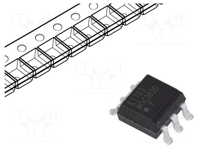 Optotriac; 5kV; Uout: 400V; without zero voltage crossing driver LITEON MOC3020S-TA1