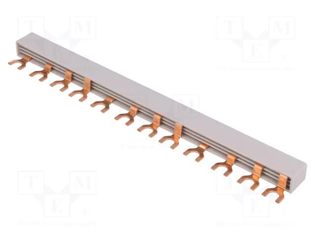 Busbar; 10mm2; Poles: 4; Urated: 240V,415V; Usurge rated: 4kV; fork EATON ELECTRIC EVG-4PHAS/12M