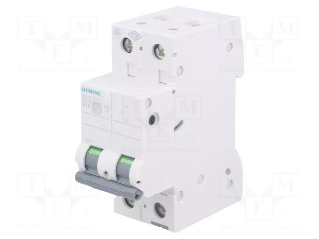 Circuit breaker; 400VAC; Inom: 16A; Poles: 1+N; Charact: C; 6kA; IP20 SIEMENS 5SL6516-7