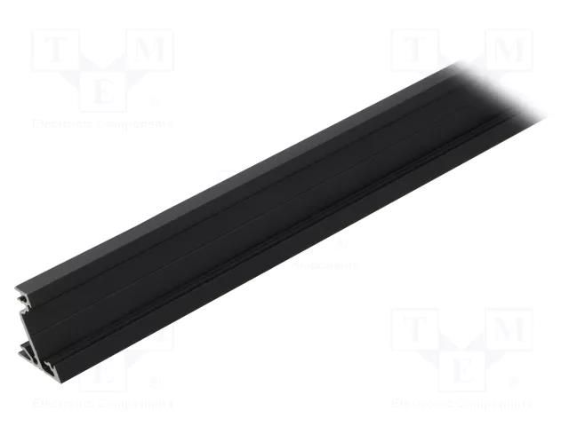 Profiles for LED modules; black; L: 1m; CORNER14; aluminium TOPMET TOP-CORNER14/BK-1M