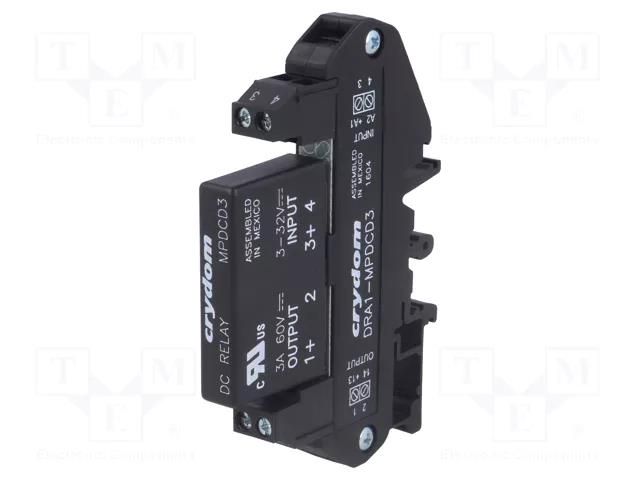 Relay: solid state; Ucntrl: 3÷32VDC; 3A; 3÷60VDC; DRA1-MP; -40÷80°C SENSATA / CRYDOM DRA1-MPDCD3