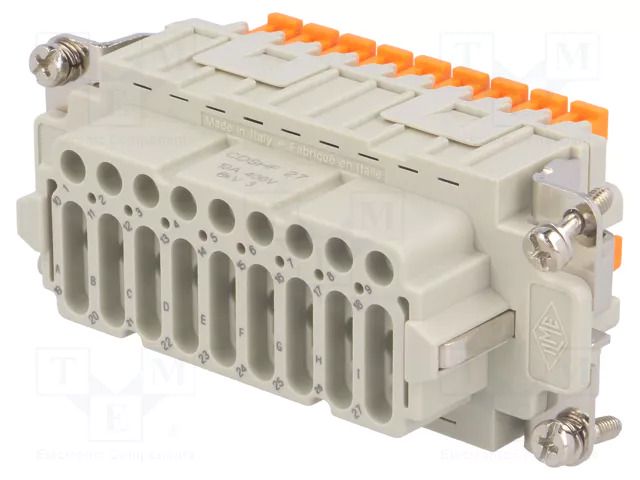 Connector: HDC; female; CDSH; PIN: 27; 10A; 400V; 27+PE; size 77.27 ILME CDSHF27