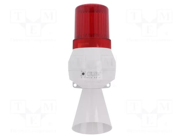 Signaller: lighting-sound; 24VDC; bulb BA15D; red; IP43; Ø75x213mm AUER SIGNAL 710112005