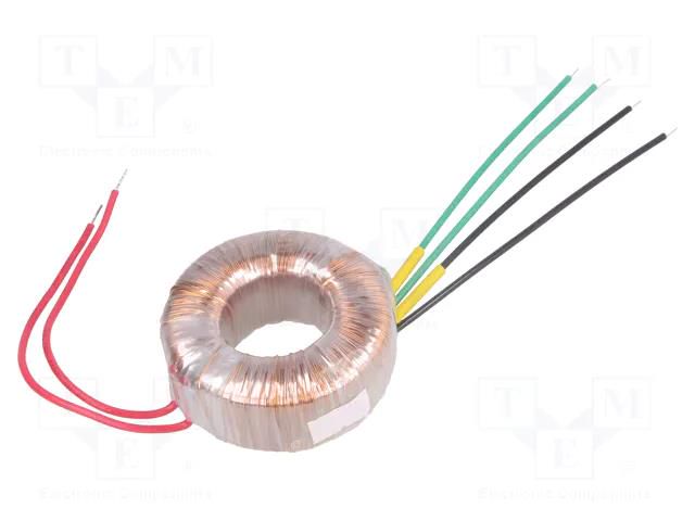 Transformer: toroidal; 50VA; 230VAC; 15V; 15V; 1.67A; 1.67A; Ø: 85mm INDEL TST50W/2X15V