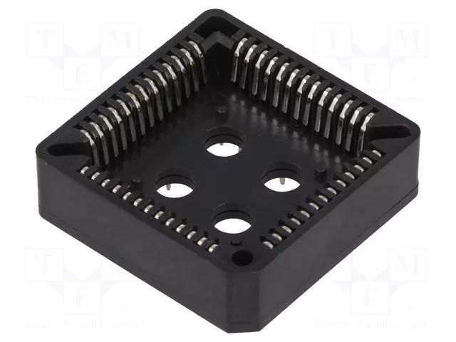 Socket: integrated circuits; PLCC52; THT; phosphor bronze; tinned NINIGI PLCC-52